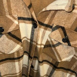 Plaid Tan and Cream Women's Jacket